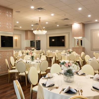 Spacious banquet dining hall.
