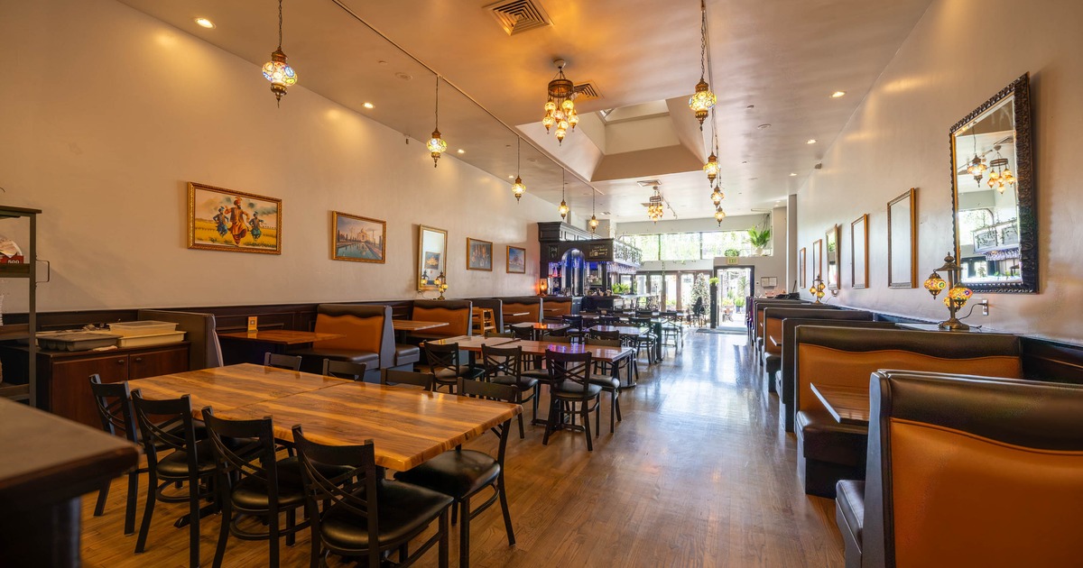 Inside, dining tables and chairs, booths