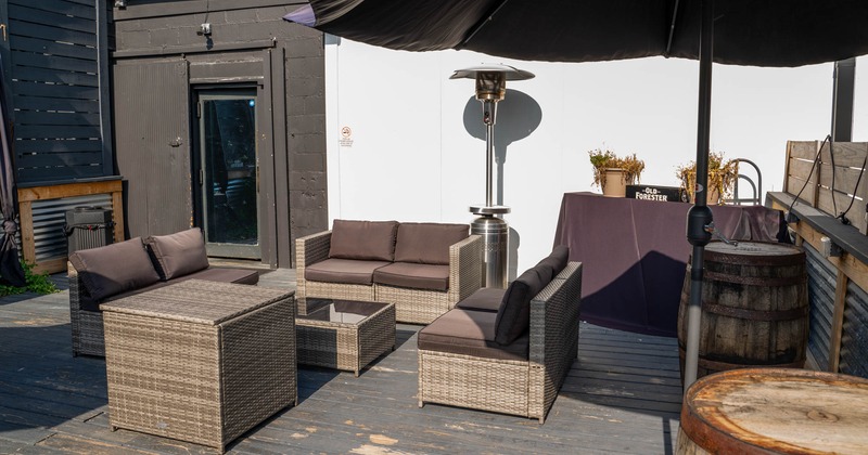 Exterior, patio, seating area