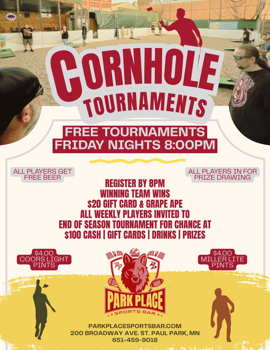 FREE FRIDAY NIGHT CORNHOLE TOURNAMENTS event photo