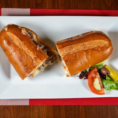 Mama's Spicy sandwich, top view.