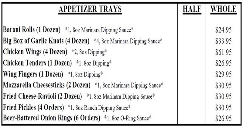 Catering Menu Part 1