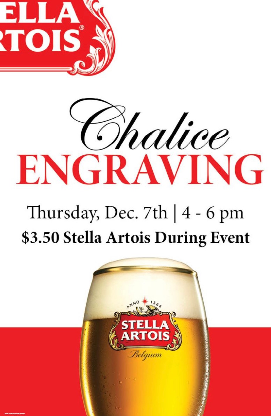 Stella Artois Chalice Engraving! event photo