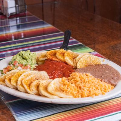 Served camarones meal.