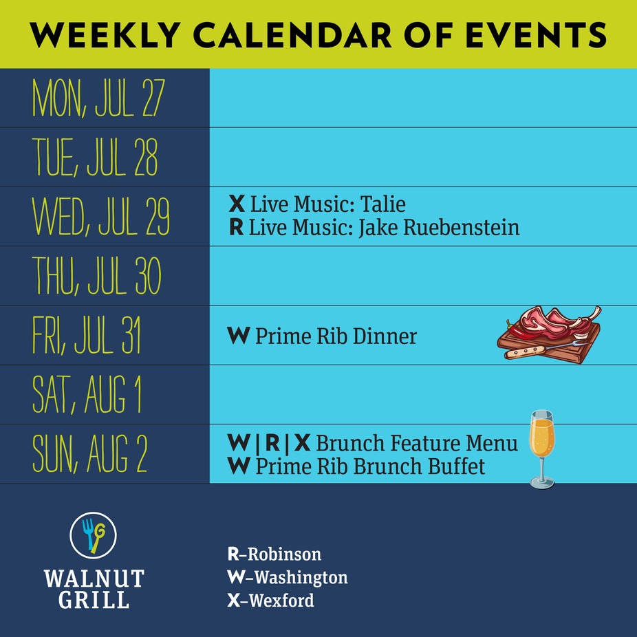 Weekly events calendar event photo