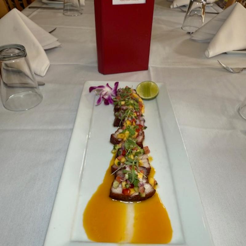 Crispy Pork Belly With Mango Salsa photo