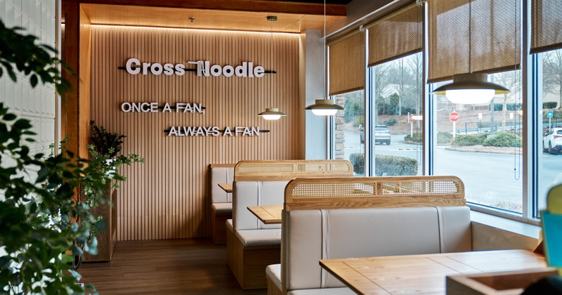 Interior, seating booths