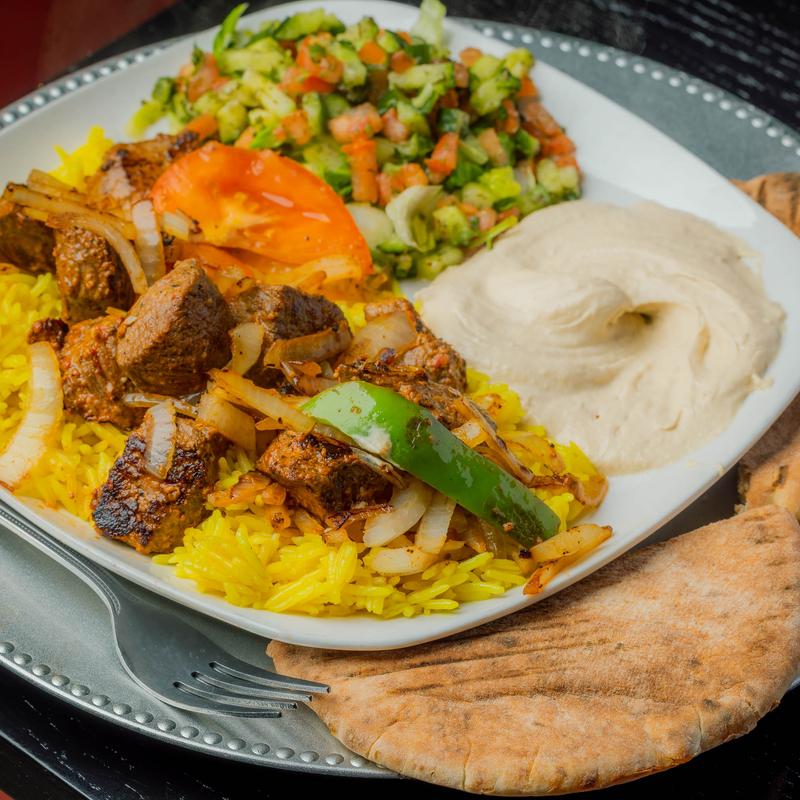 menu item 13 of 14, Lamb Kabob Platter