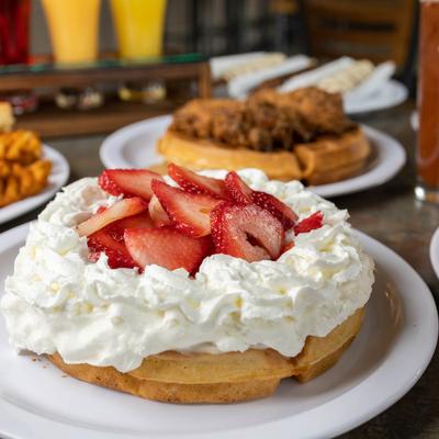 Strawberry cheesecake waffle.