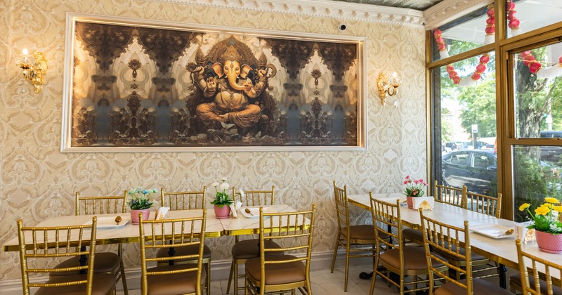 Interior dining area, tables ready for guests