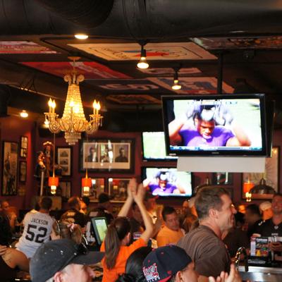 Crowd cheering during the game