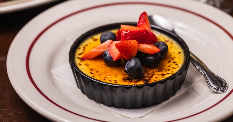 Classic burnt cream topped with fresh berries