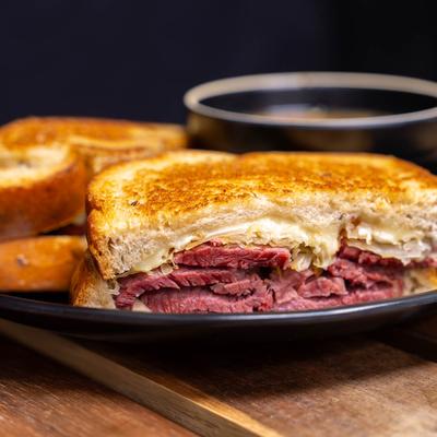 Corned Beef Ruben with soup.