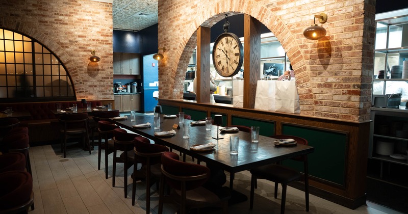 Interior, tables and chairs