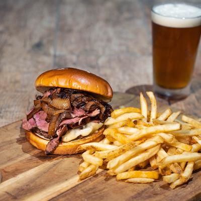 Pastrami Burger and Fries