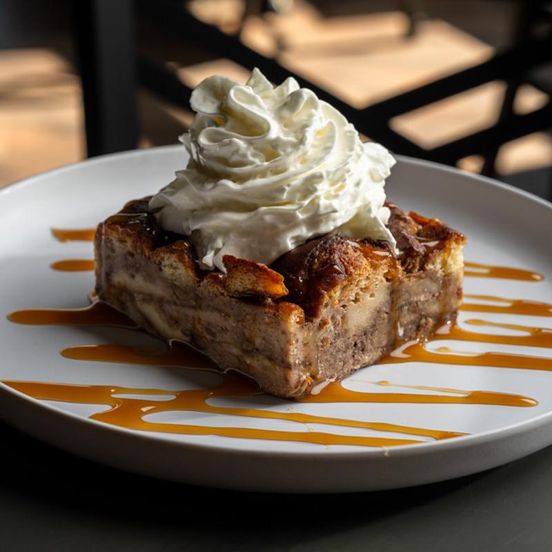menu item 45 of 67, Salted Caramel Pretzel Bread Pudding - VE