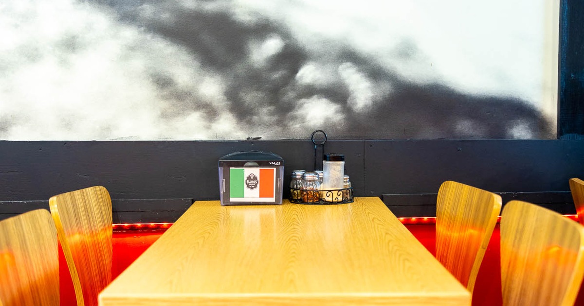 Interior, table and chairs in dining area