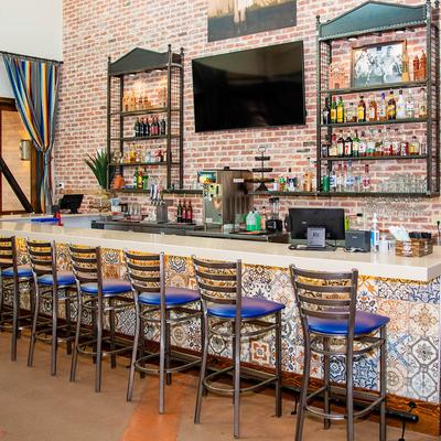 Interior, a bar, wide view.