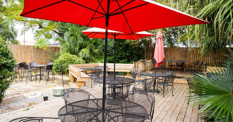 Tables and seats in the patio