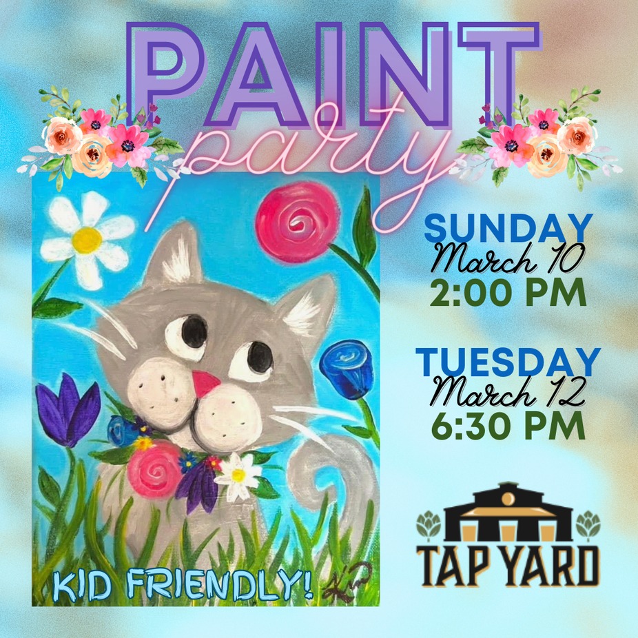 Paint & Sip: Floral Kitty event photo