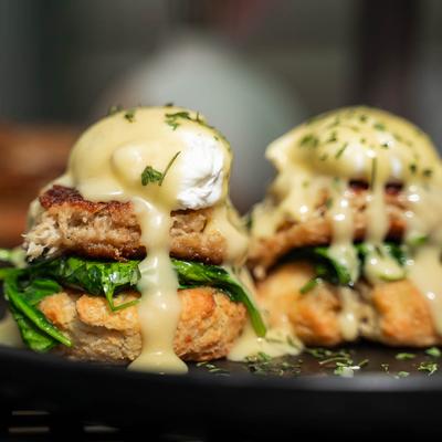 Crab Cake Eggs Benedict.