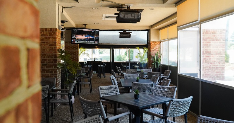 Interior, tables and chairs