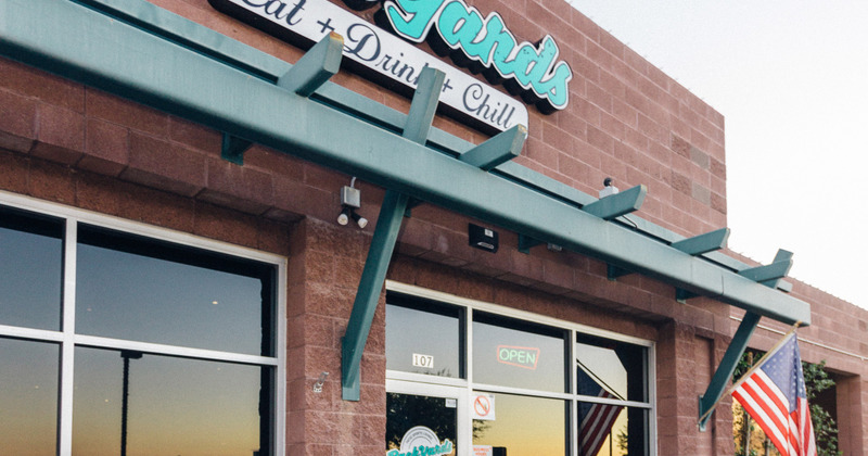 Restaurant main entrance, restaurant logo