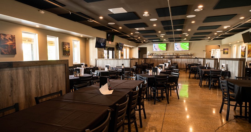 Interior, dining area and bar