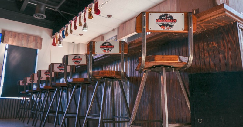 Bar stools lined up