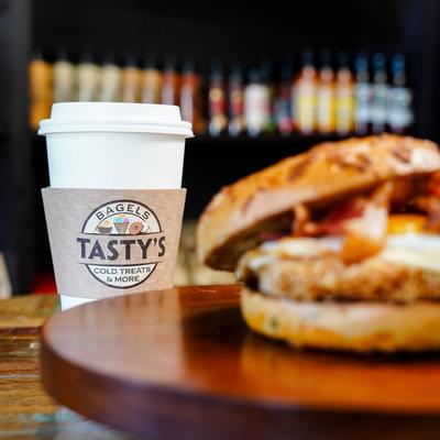 A meal with a drink.