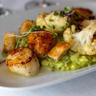 Pan Seared Day Boat Scallops.