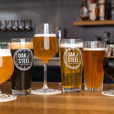 All Beers lined up on a bar counter.