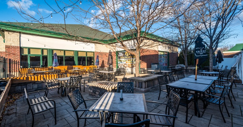 Exterior, seating area, trees