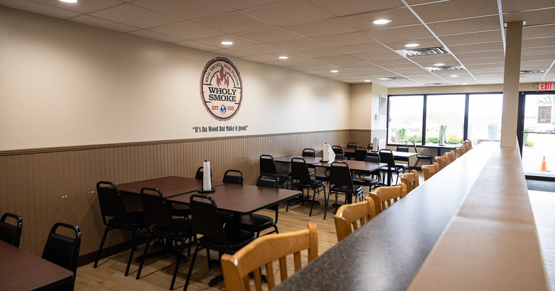 Spacious restaurant interior dining area