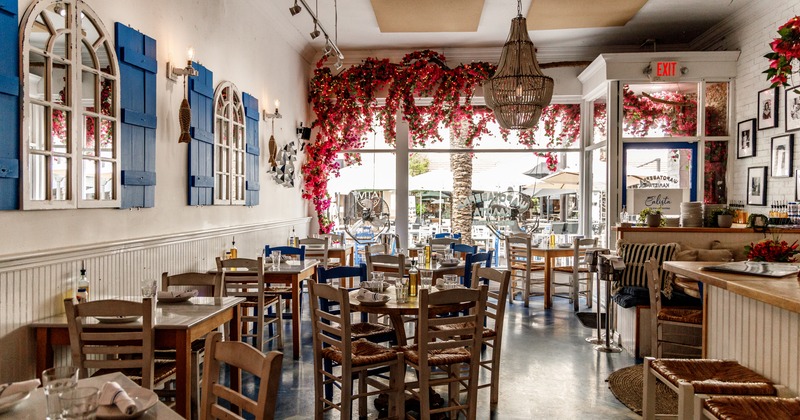Interior, tables and chairs, diner area