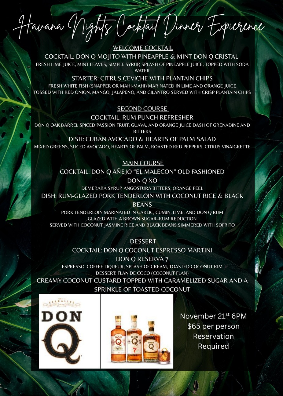 Havana Nights Cocktail Dinner Experience Featuring Don Q Rum event photo