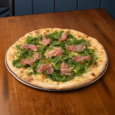 White and greens pizza.