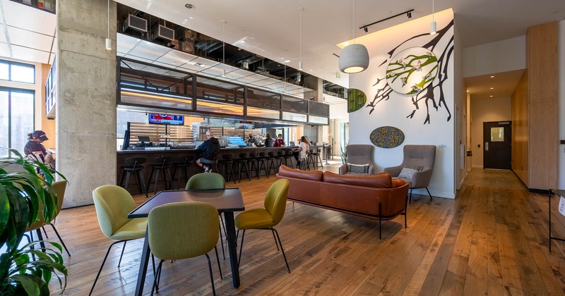 Interior, lounge area near bar