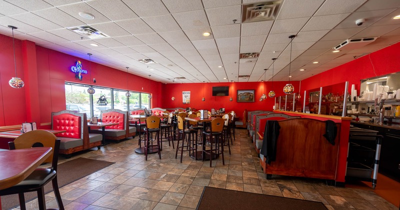 Interior, wide view of dining area