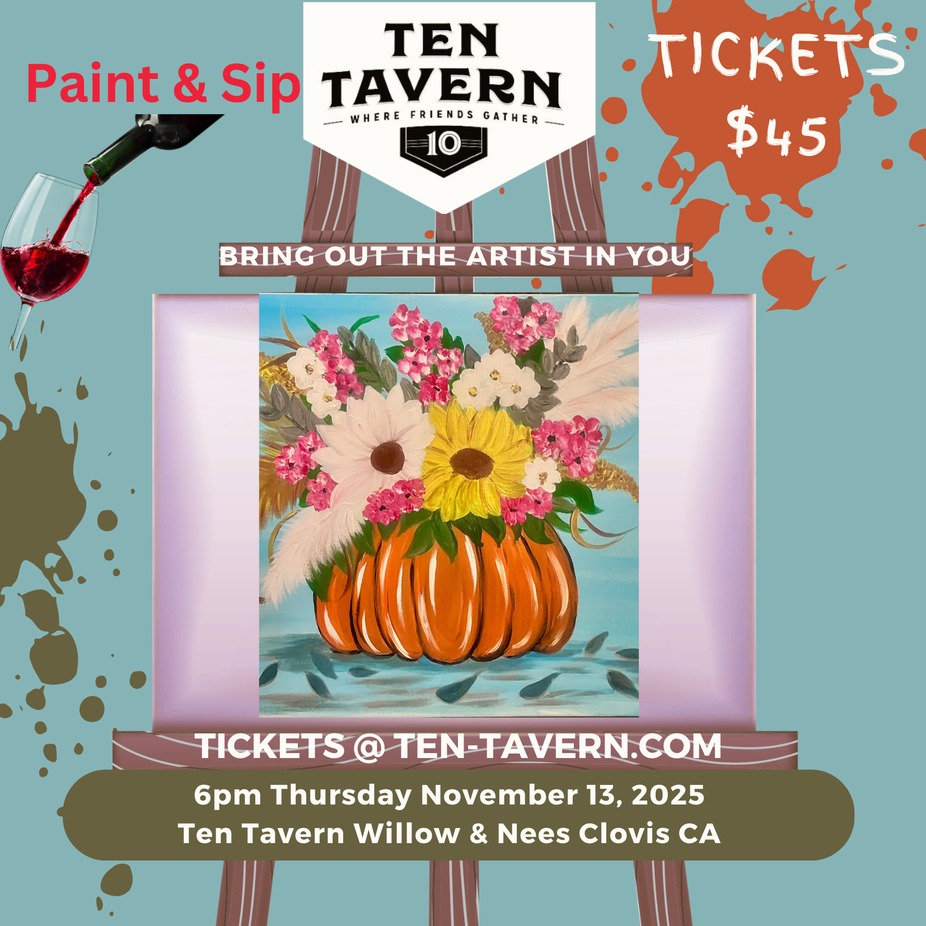 Pumpkin Blooms Paint Night at Ten Tavern! event photo