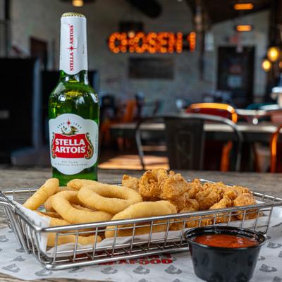 Fried calamari basket.