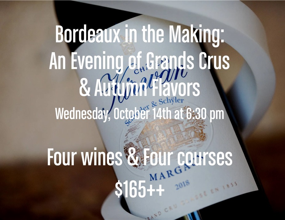 Bordeaux in the Making:  An Evening of Grands Crus & Autumn Flavors event photo