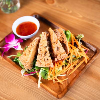 Fried Tofu, served.