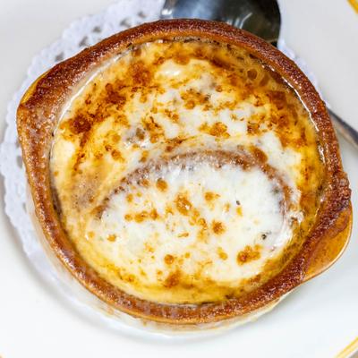 The Famous Onion Soup Lafayette.