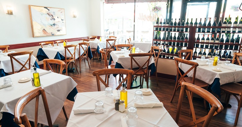 Interior space, dining area with set tables