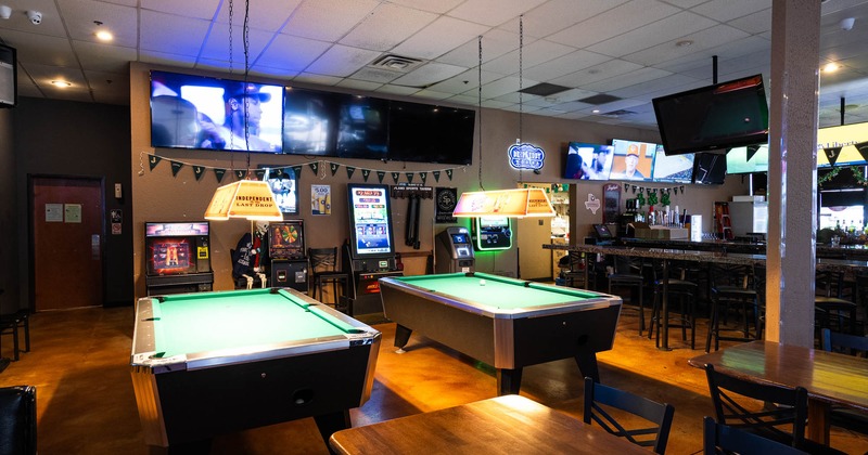 Pool tables and gaming machines