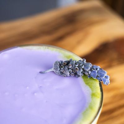 Matcha Latte, closeup.