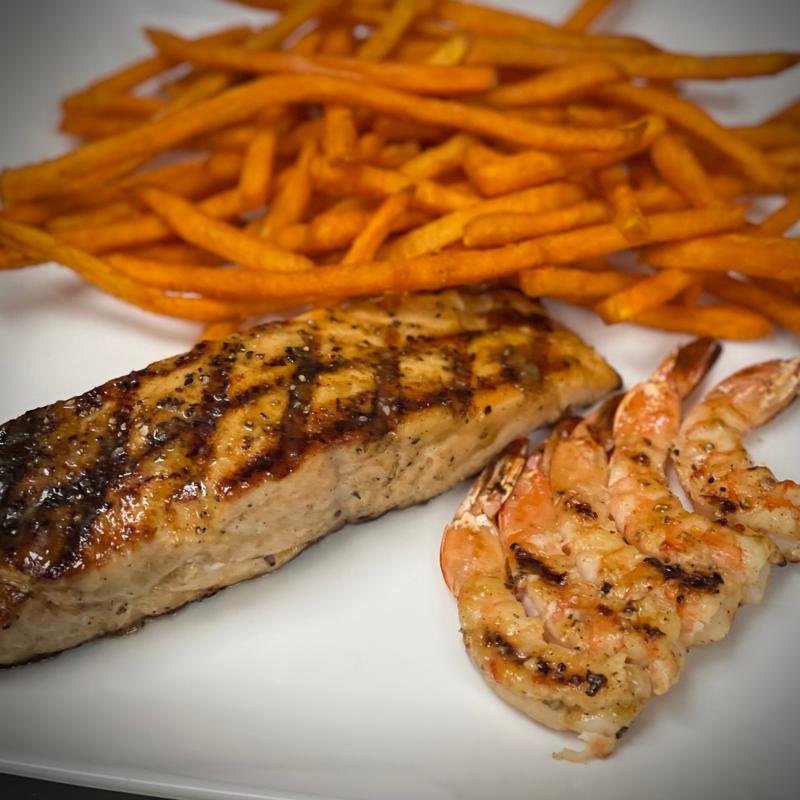 Grilled North Atlantic Salmon W/ Grilled Shrimp photo