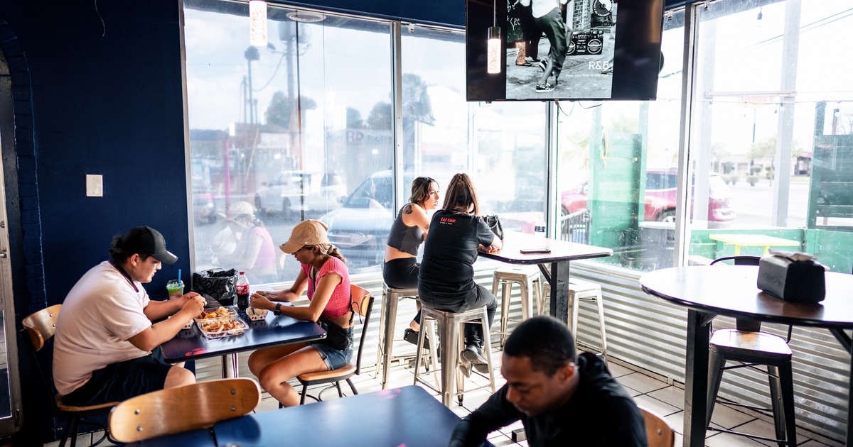 Interior, diner area, wide view
