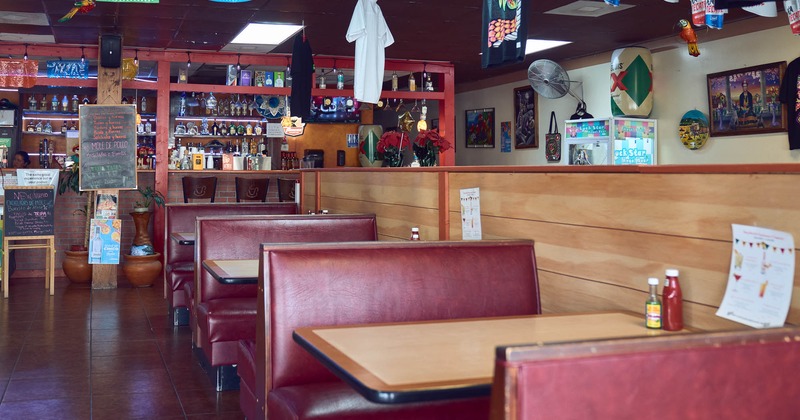 Interior, booths in dining area